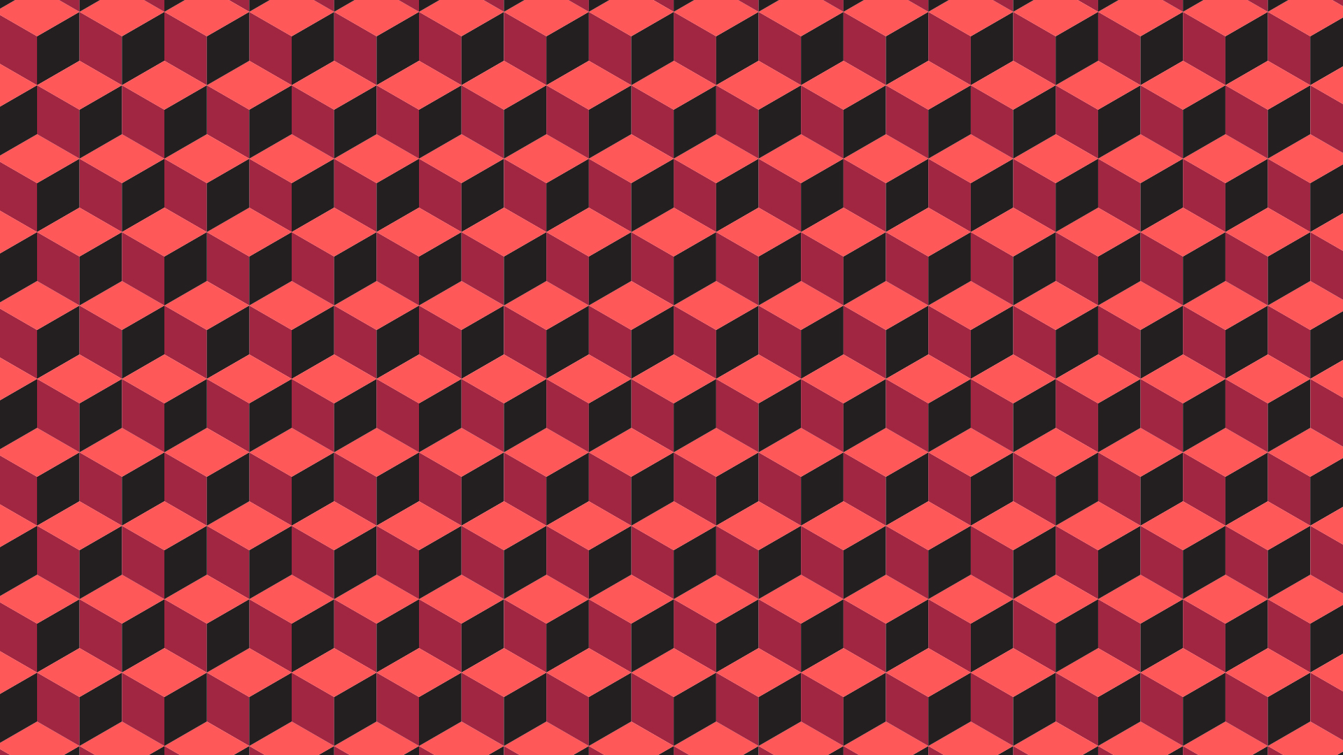 En spelplan av r&ouml;da och svarta kuber som skapar en tredimensionell illusion som liknar ett rutn&auml;t.